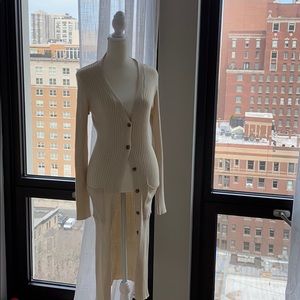 Cream Long Cardigan